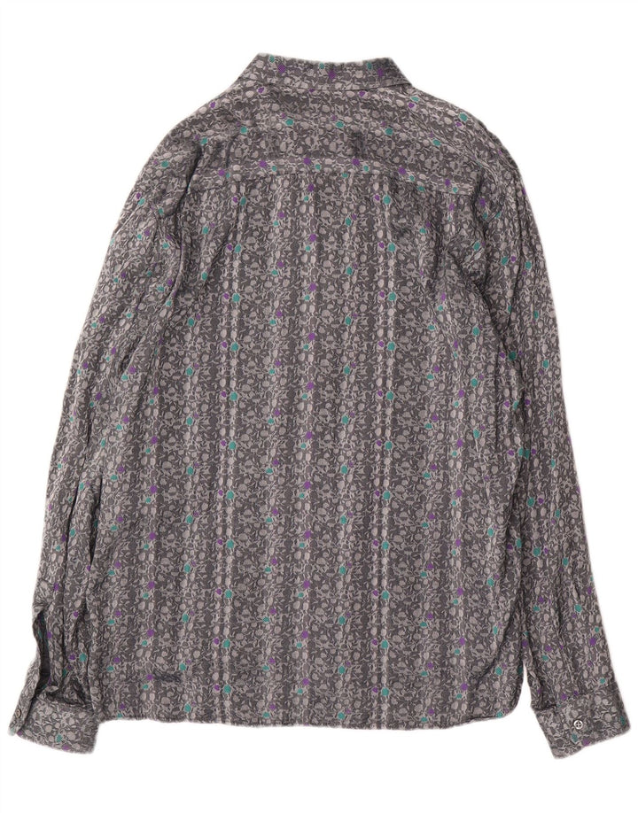 Chemise Homme Vintage Grand Coton Floral Gris