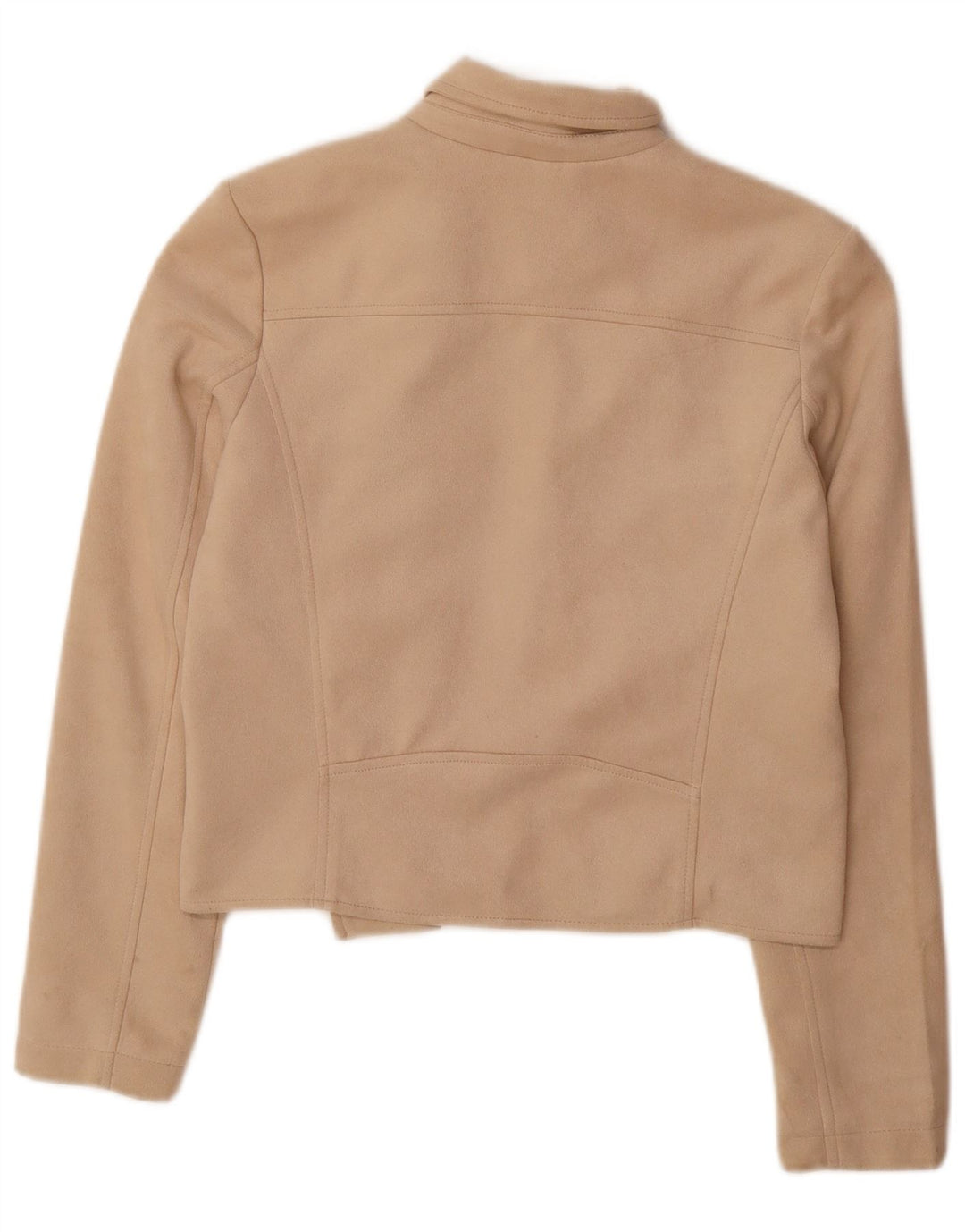 GUESS Veste Bomber Courte Femme UK 10 Petit Beige Polyester