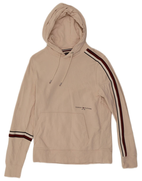 Tommy Hilfiger Pull à capuche pour homme en coton color block rose petit