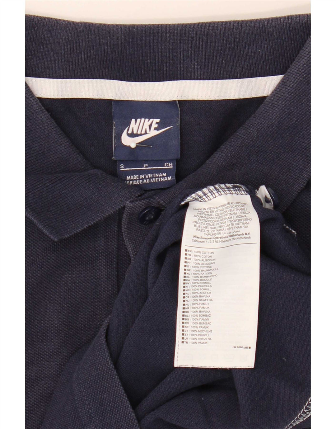 Nike Polo Homme Petit Bleu Marine Coton