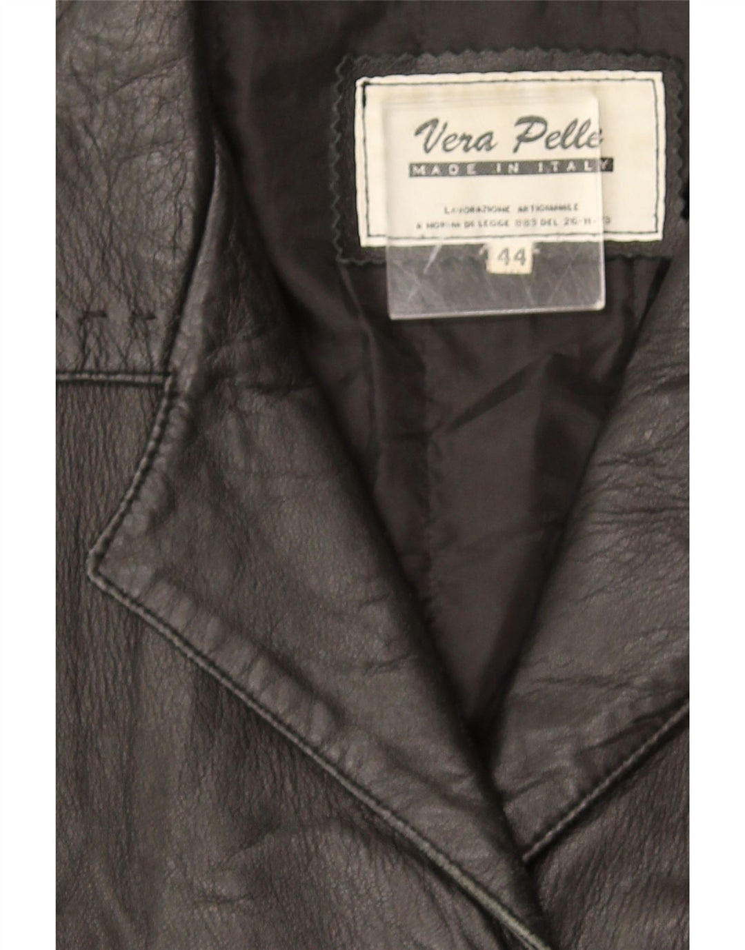 Veste en cuir femme vintage IT 44 Cuir noir moyen