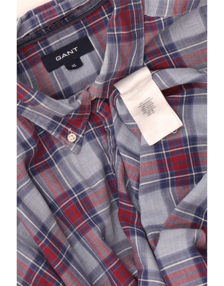 Gant Chemise Homme XL Bleu Marine Carreaux Coton