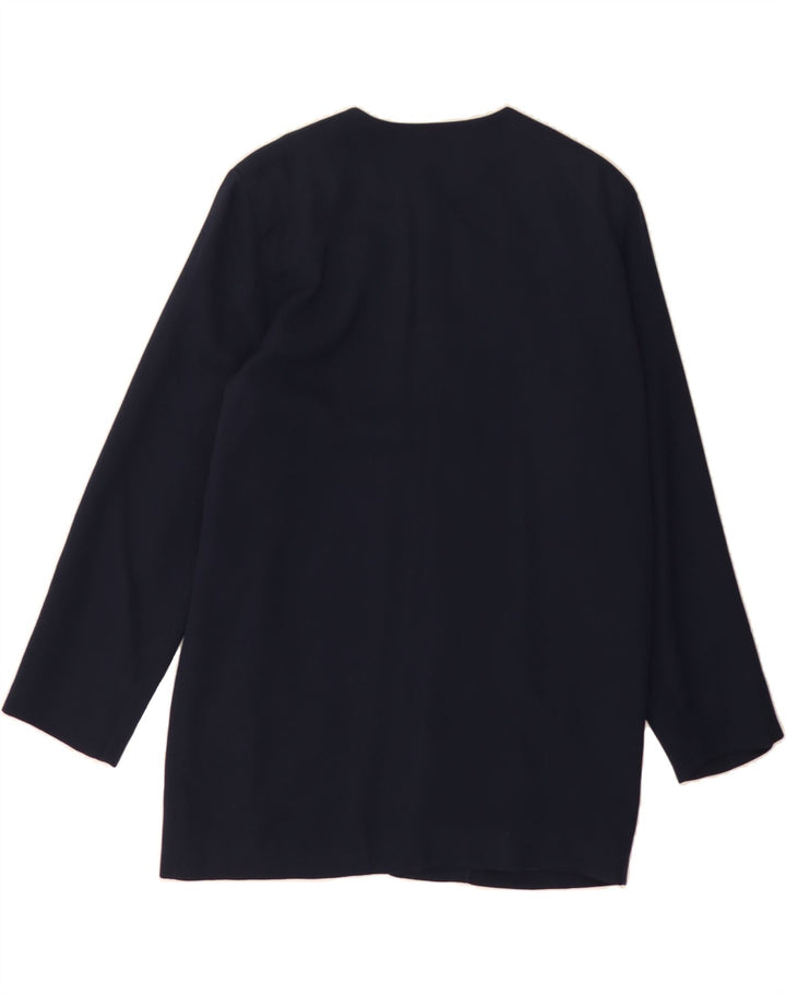 GUY LAROCHE Womens Longline Blazer Jacket UK 14 Medium Navy Blue Vintage Guy Laroche and Second-Hand Guy Laroche from Messina Hembry 