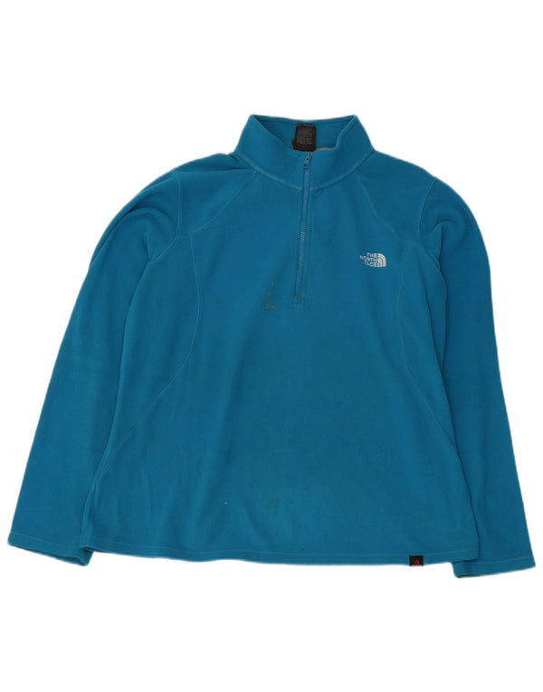 The North Face Pull polaire à col zippé pour femme UK 16 Large Bleu Polyester