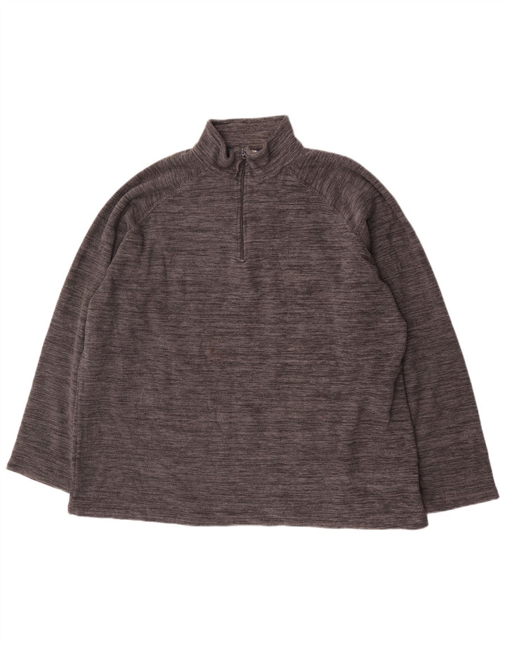 Mountain Warehouse Pull polaire à col zippé pour homme 4XL Gris chiné Polyester