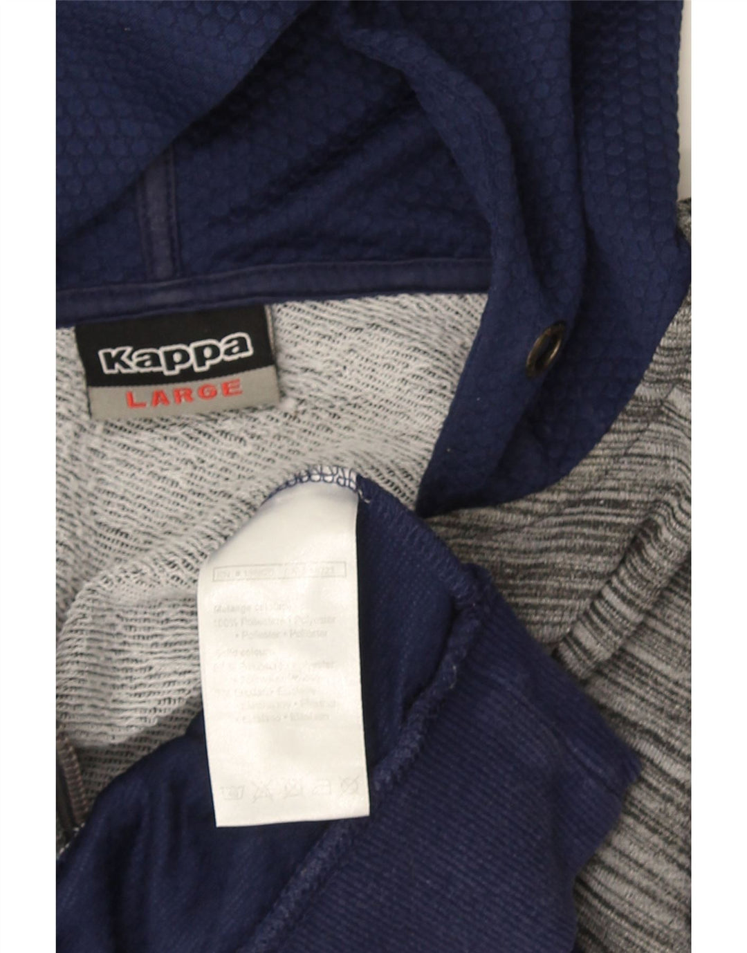 Kappa Pull à capuche zippé pour homme en polyester color block bleu marine