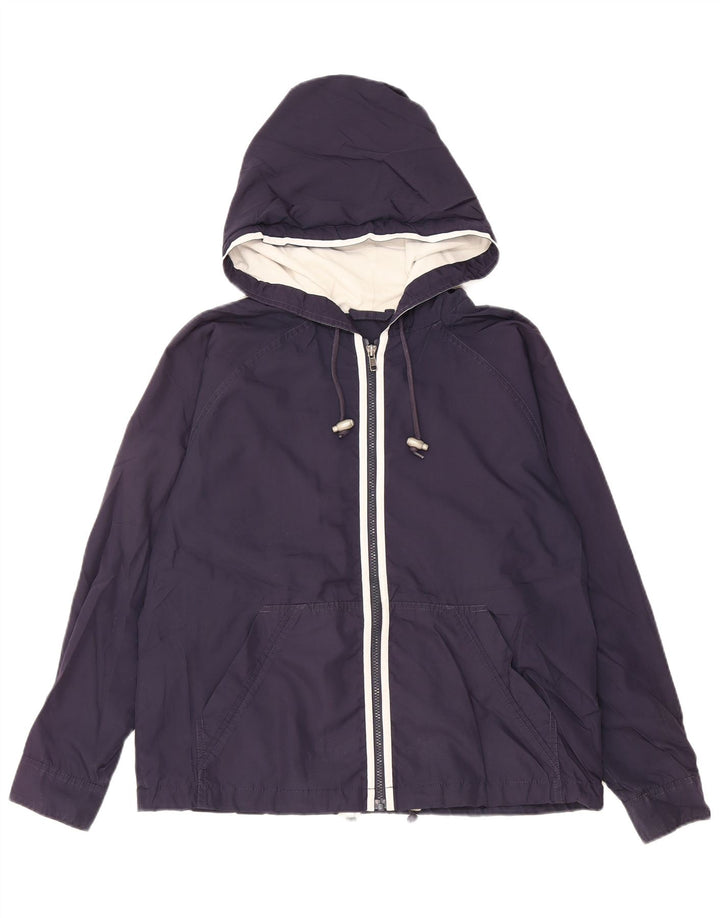 EDDIE BAUER Veste de pluie à capuche pour femme UK 14 Bleu marine moyen Polyester