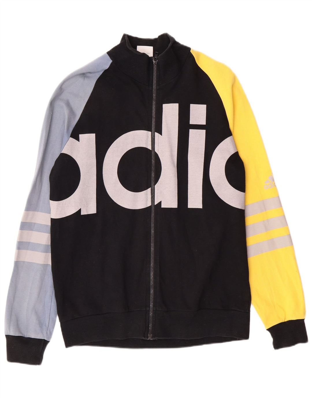 Adidas Veste de survêtement graphique pour homme Taille S en coton color block noir