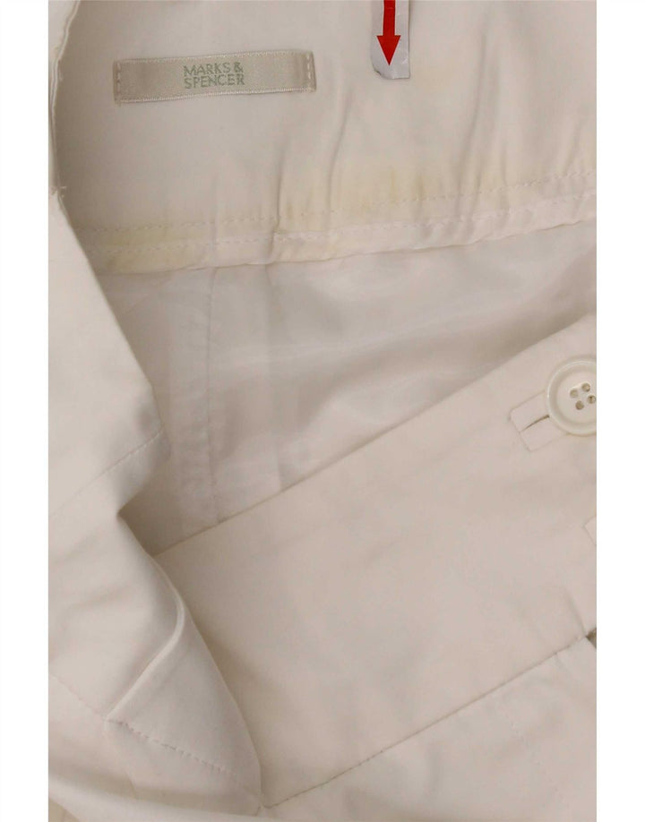 Marks & Spencer Jupe droite pour femme UK 12 Medium W30 Coton blanc