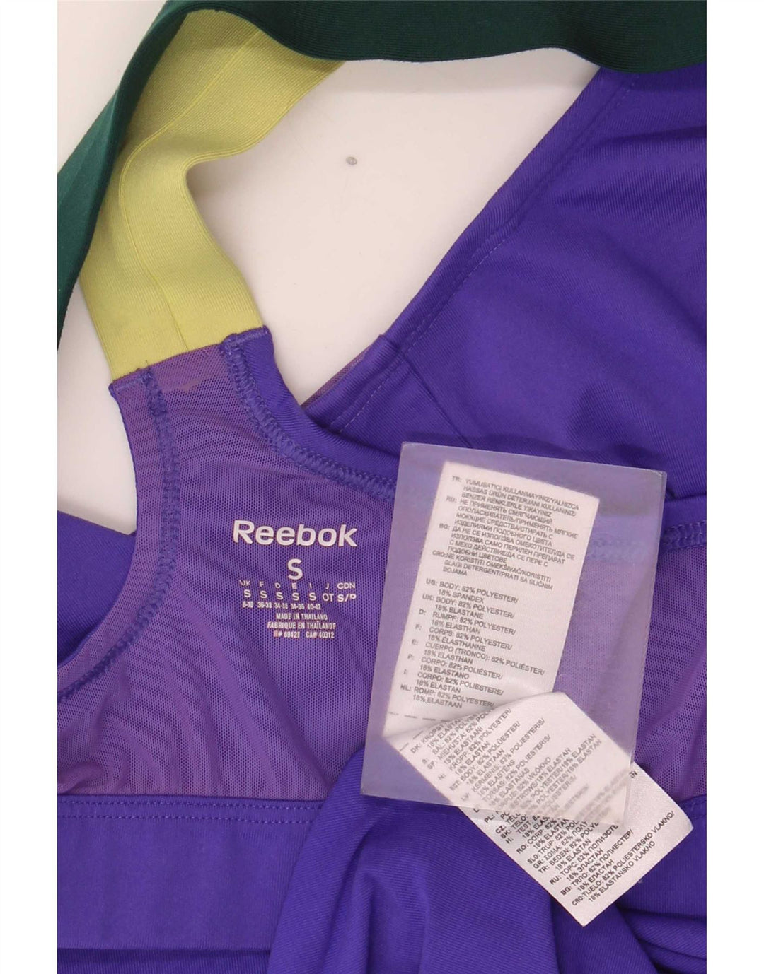 Reebok Débardeur Femme UK 8/10 Petit Violet Colourblock Polyester