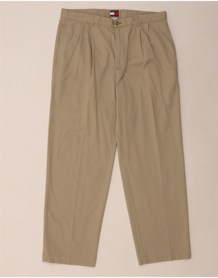 TOMMY HILFIGER Pantalon Chino Pegged Homme W38 L32 Coton Beige