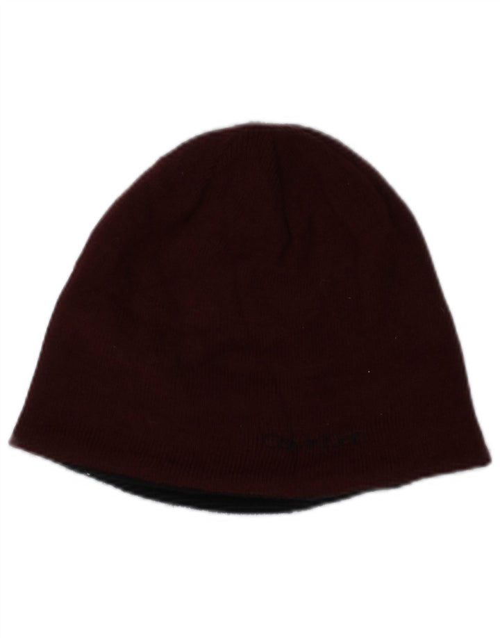 Calvin Klein Bonnet pour homme Taille unique Acrylique Bordeaux