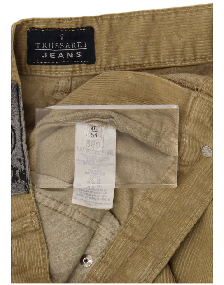 TRUSSARDI Pantalon droit en velours côtelé pour homme IT 54 2XL W40 L32 Kaki Coton