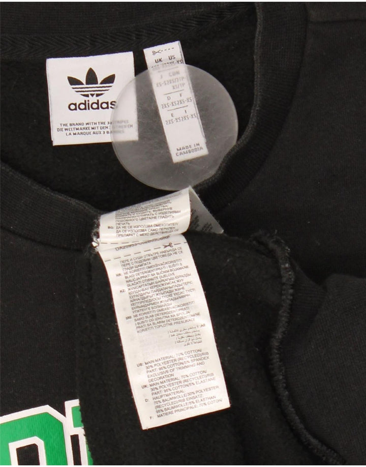 Adidas Sweat-shirt surdimensionné graphique pour homme 2XS en coton noir