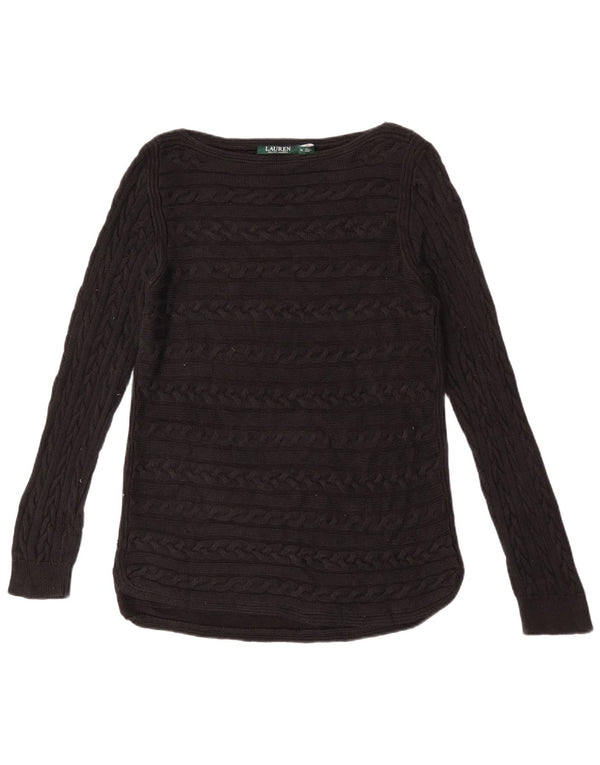 Ralph Lauren Pull col bateau pour femme UK 18 XL Coton noir