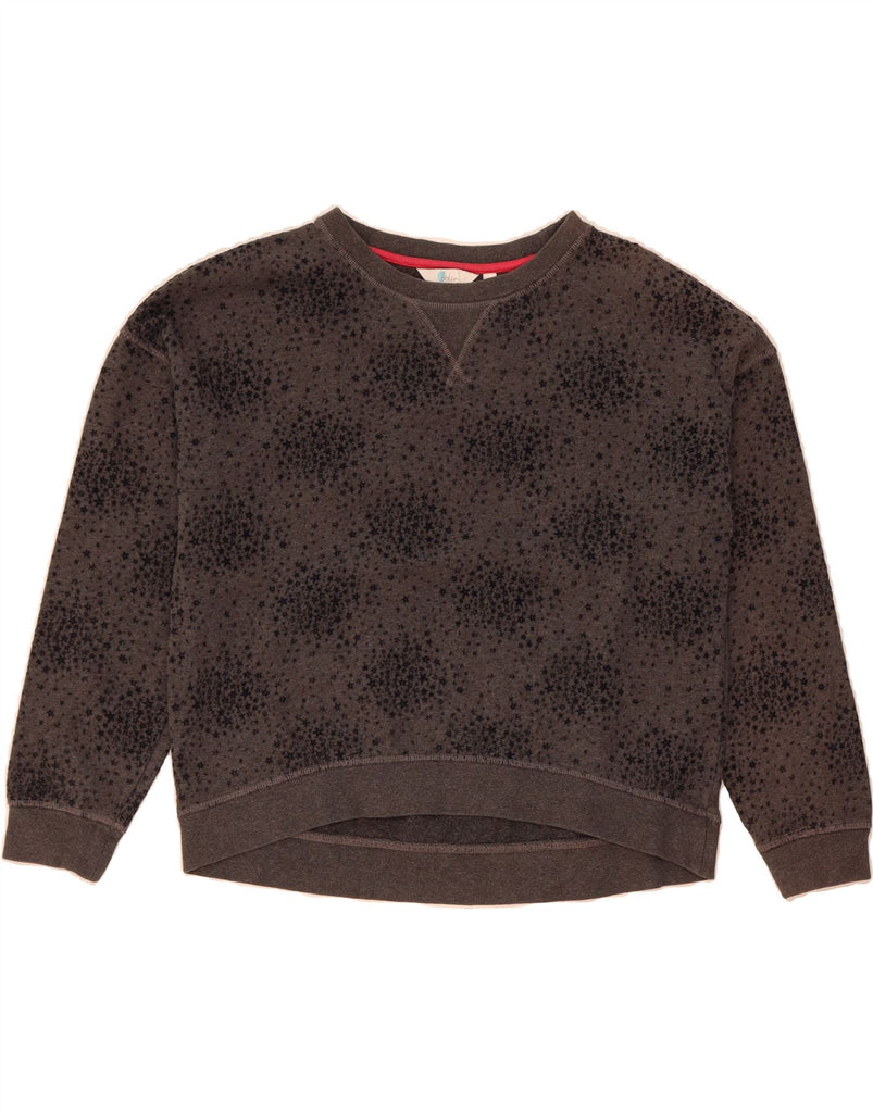 BODEN Womens Oversized Sweatshirt Jumper UK 10 Small Grey Spotted Cotton Vintage Boden and Second-Hand Boden from Messina Hembry 