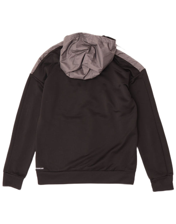 Adidas Pull à capuche Aeroready Zip Neck pour garçon 13-14 ans Noir Colorblock