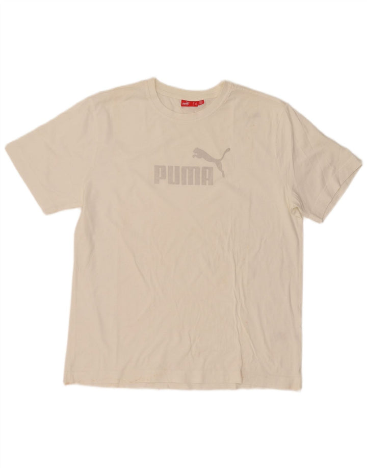 Puma T-Shirt Graphique Homme Blanc Taille L