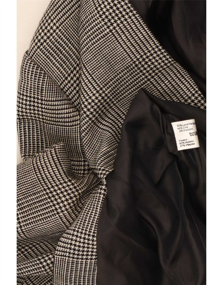 Luisa Spagnoli Veste Blazer 3 Boutons Femme IT 46 Grand Pied-de-Poule Gris