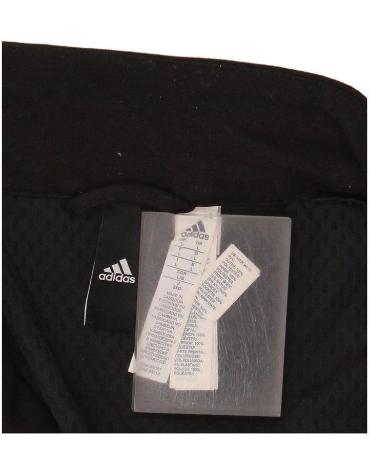 Adidas Pull à col zippé pour homme Haut de survêtement Large Noir Polyester