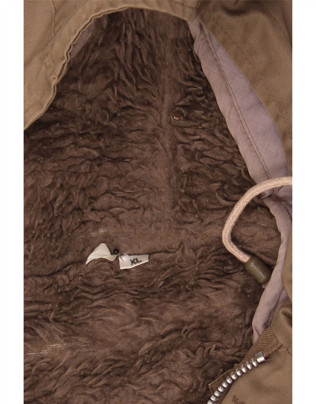 vintage Homme Manteau à capuche UK 42 XL Marron Polyester