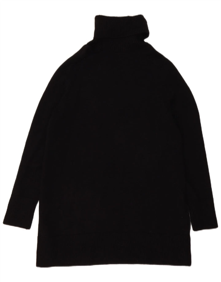 Zara Pull surdimensionné à col roulé pour femme UK 10 Petite viscose noire
