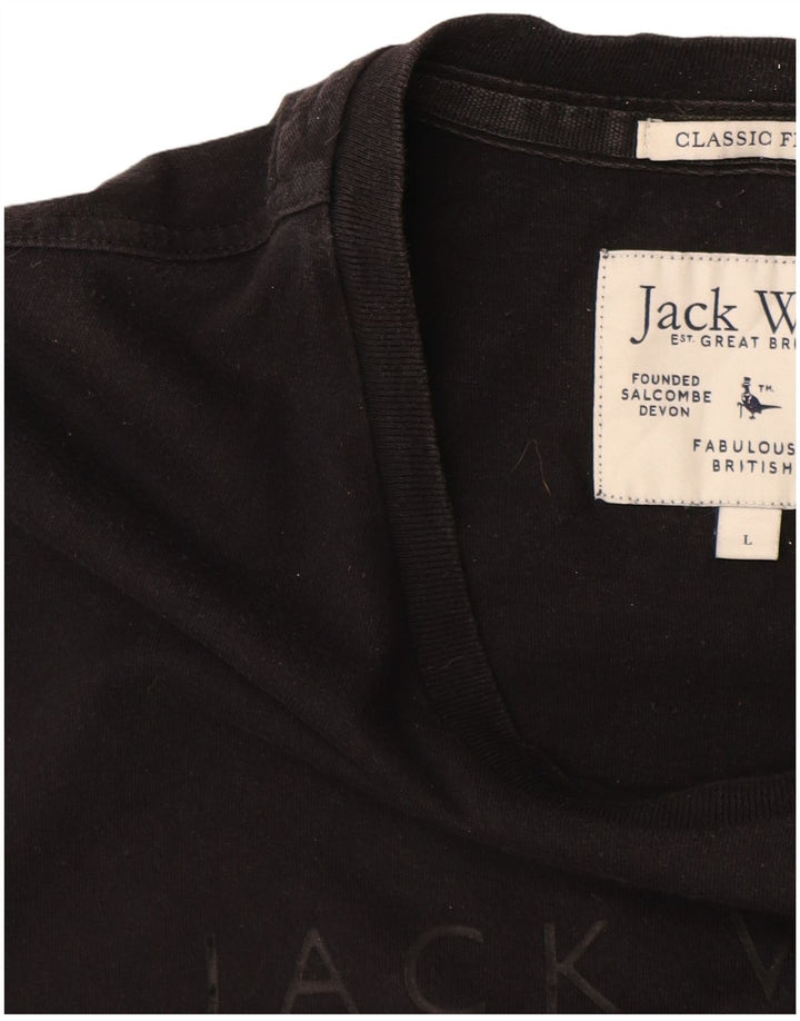 JACK WILLS T-shirt graphique coupe classique pour hommes, grand coton noir