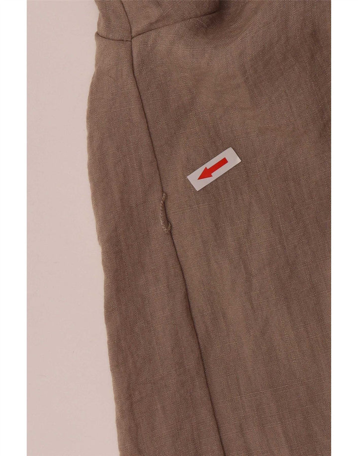 Zara Veste Blazer Ouverte Femme UK 14 Viscose Marron Moyen