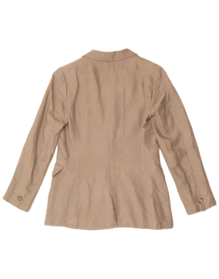 Massimo Dutti Veste Blazer 1 Bouton Femme EU 38 Petit Lin Gris