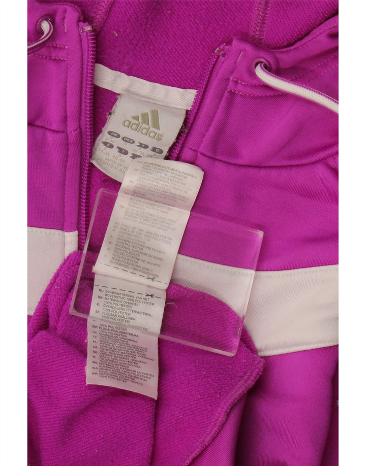ADIDAS Pull à capuche zippé pour femme UK 8/10 Petit Violet Colourblock
