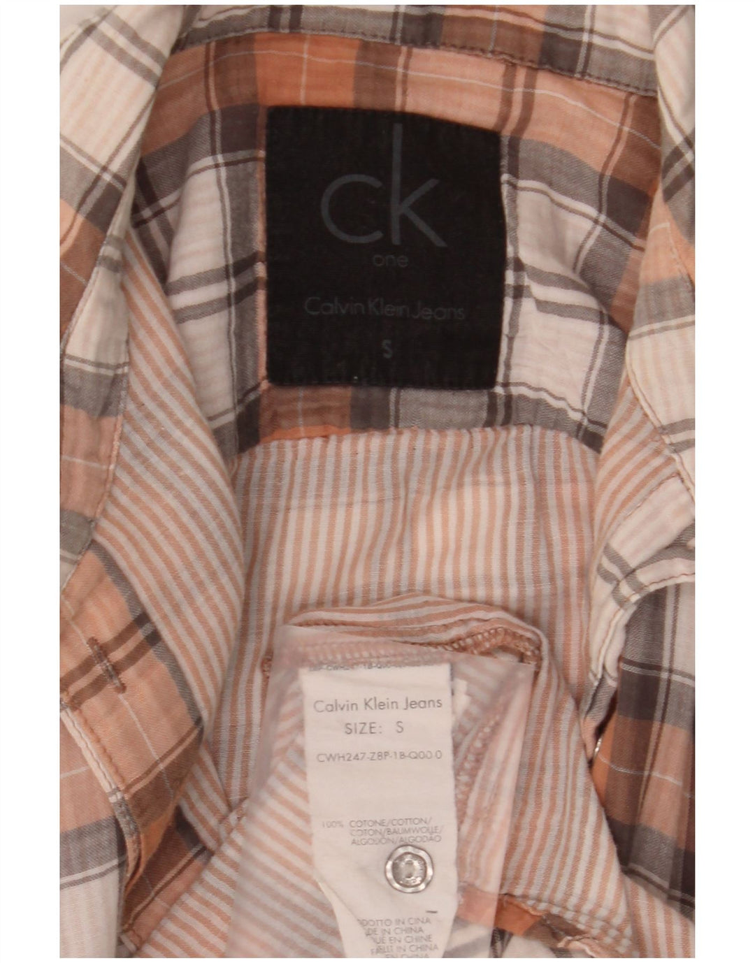 Calvin Klein Jeans Chemise Femme UK 10 Petit Coton à Carreaux Multicolore