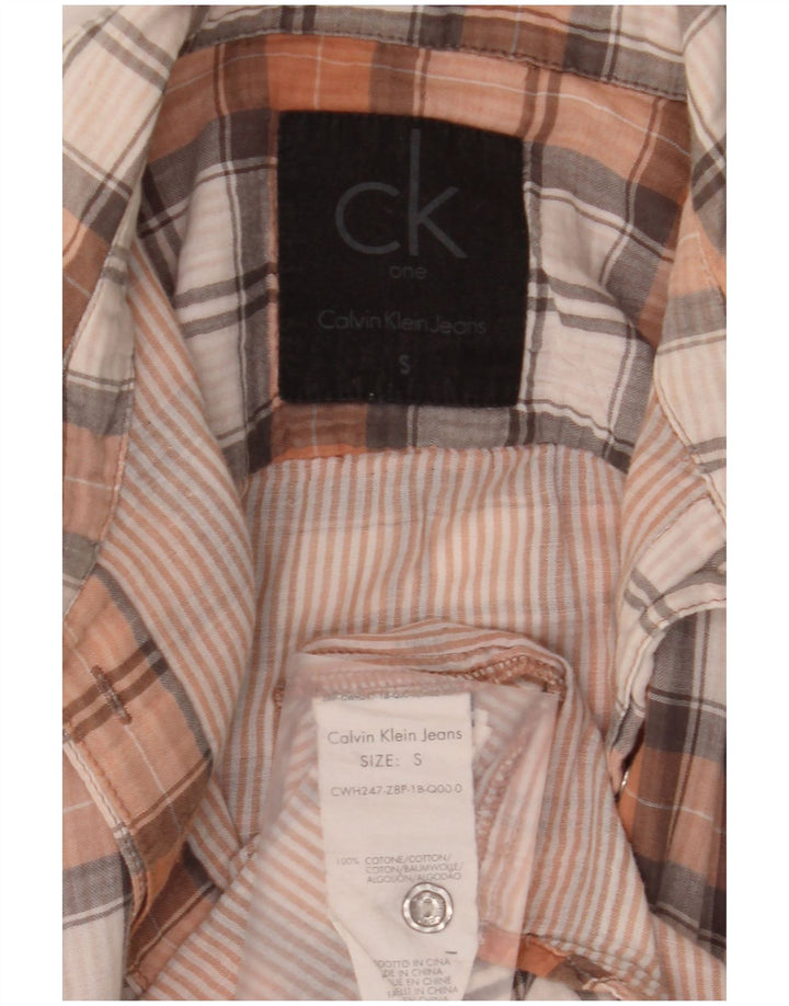 Calvin Klein Jeans Chemise Femme UK 10 Petit Coton à Carreaux Multicolore