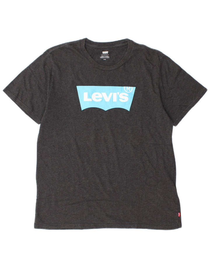 Levi's T-Shirt Graphique Homme Gris Large Coton