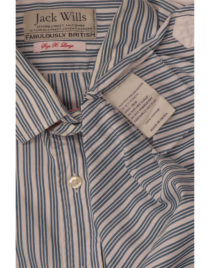 Jack Wills Chemise formelle pour homme XL en coton rayé bleu