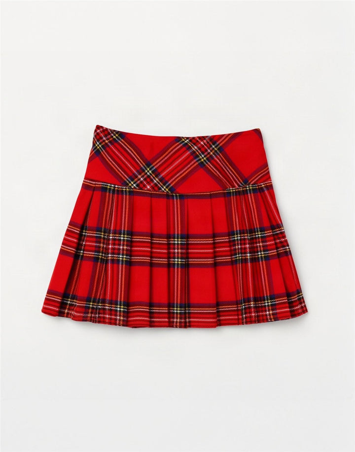 vintage Femmes Mini Wrap Jupe EU 36 Petit W32 Rouge Plaid Acrylique