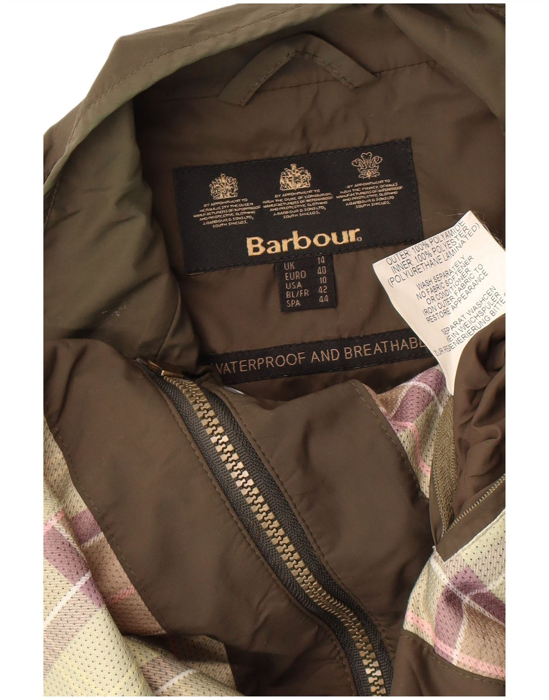 Barbour Veste utilitaire femme UK 14 Large Kaki Polyamide