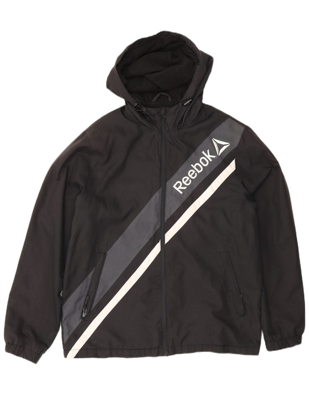 Reebok Veste coupe-vent graphique pour homme UK 38 Medium Noir Colourblock