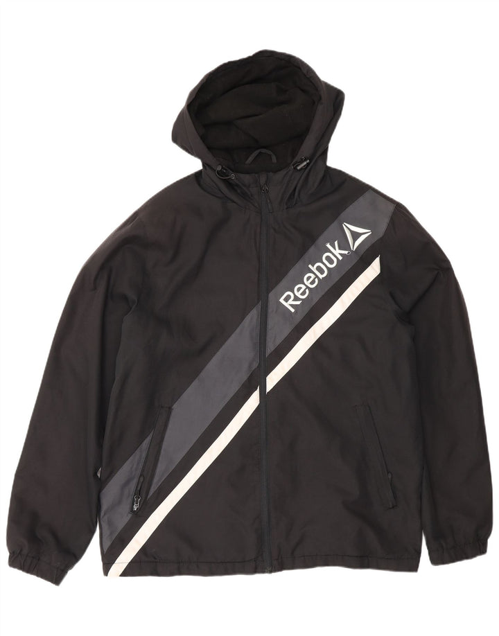 Reebok Veste coupe-vent graphique pour homme UK 38 Medium Noir Colourblock