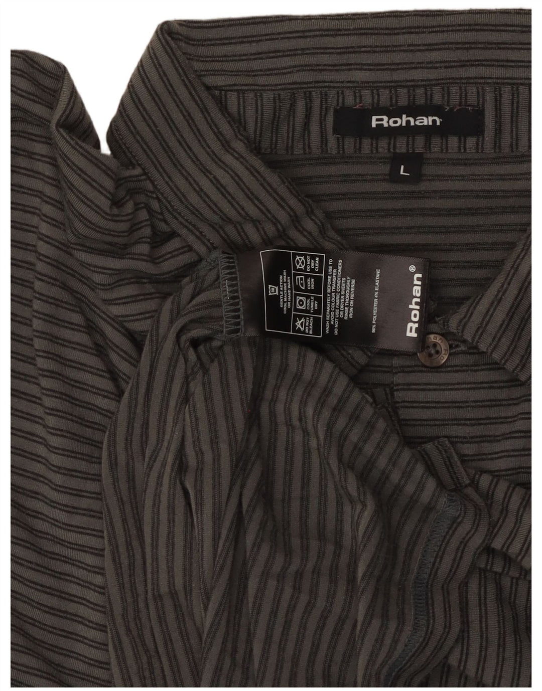 ROHAN Polo Homme Grand Gris Rayé Polyester