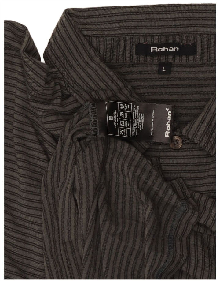 ROHAN Polo Homme Grand Gris Rayé Polyester