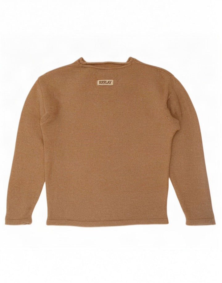 Replay Pull Col V Homme Petit Laine Beige