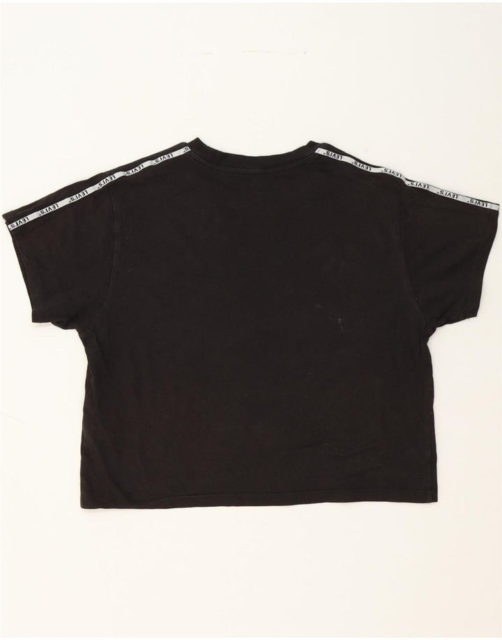 LEVI'S Womens Graphic T-Shirt Top UK 14 Medium Black Cotton Vintage Levi's and Second-Hand Levi's from Messina Hembry 