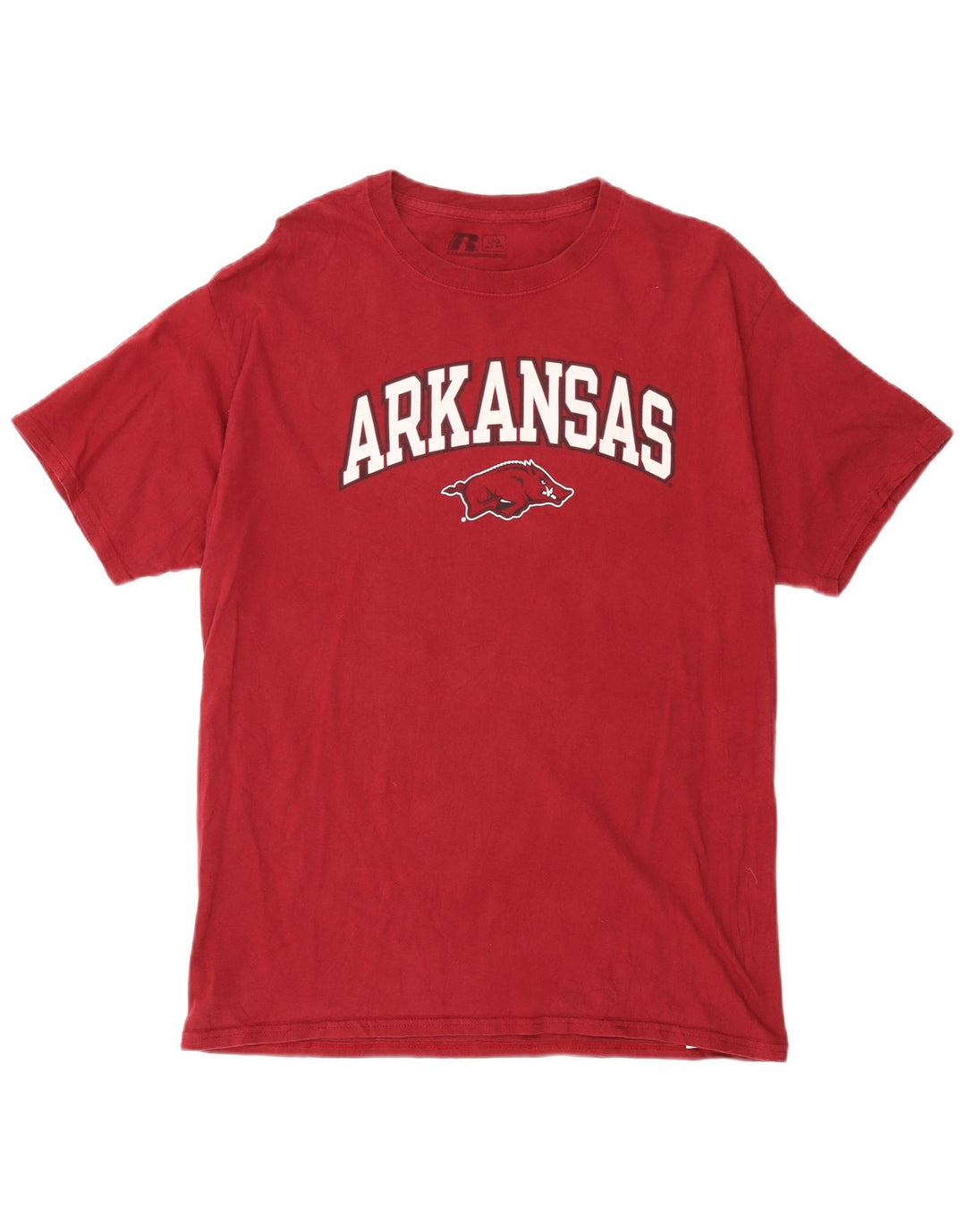 Russell Athletic Hommes Arkansas Razorbacks T-Shirt Graphique Haut Grand Rouge