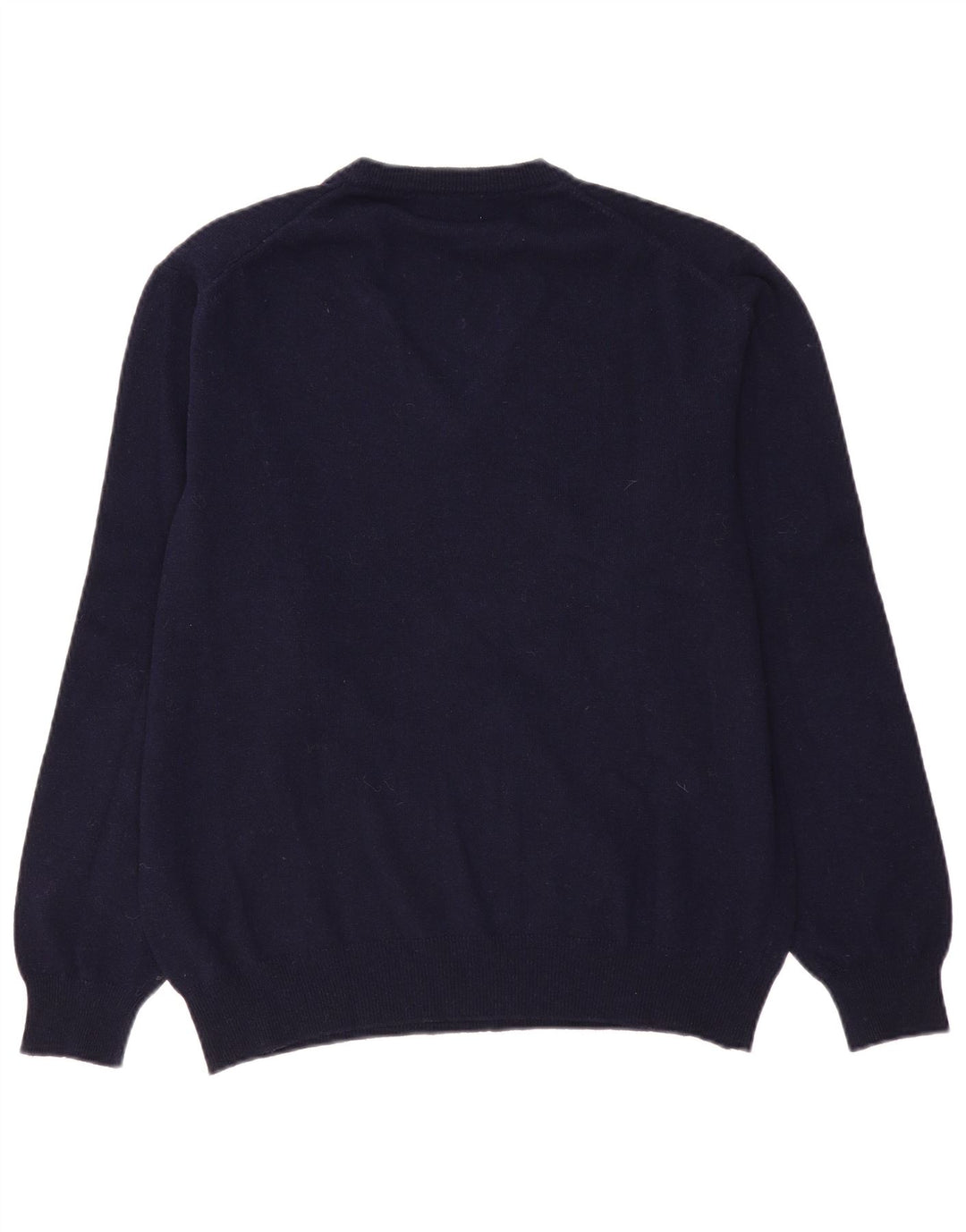 Il Granchio Pull Col V Homme Large Bleu Marine Laine d'Agneau