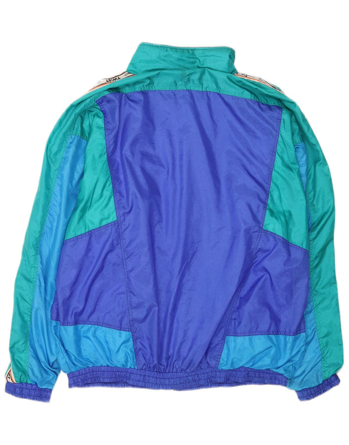 vintage Mens Graphic Full Survêtement Grand Bleu Colorblock Polyamide