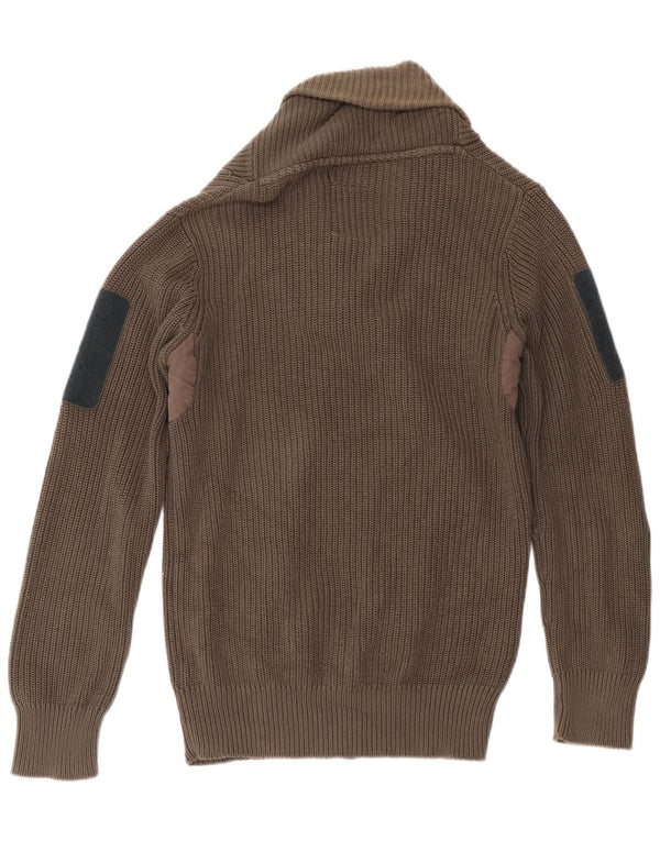 G-Star Pull à col châle pour homme en coton color block Large Marron