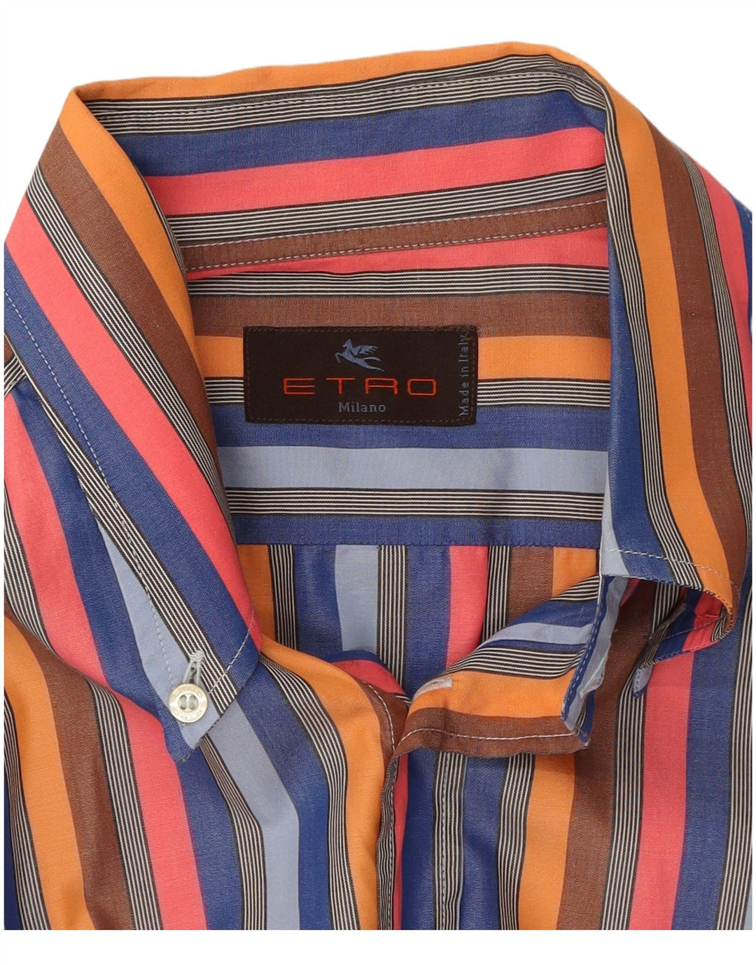 ETRO Mens Milano Shirt Large Multicoloured Striped