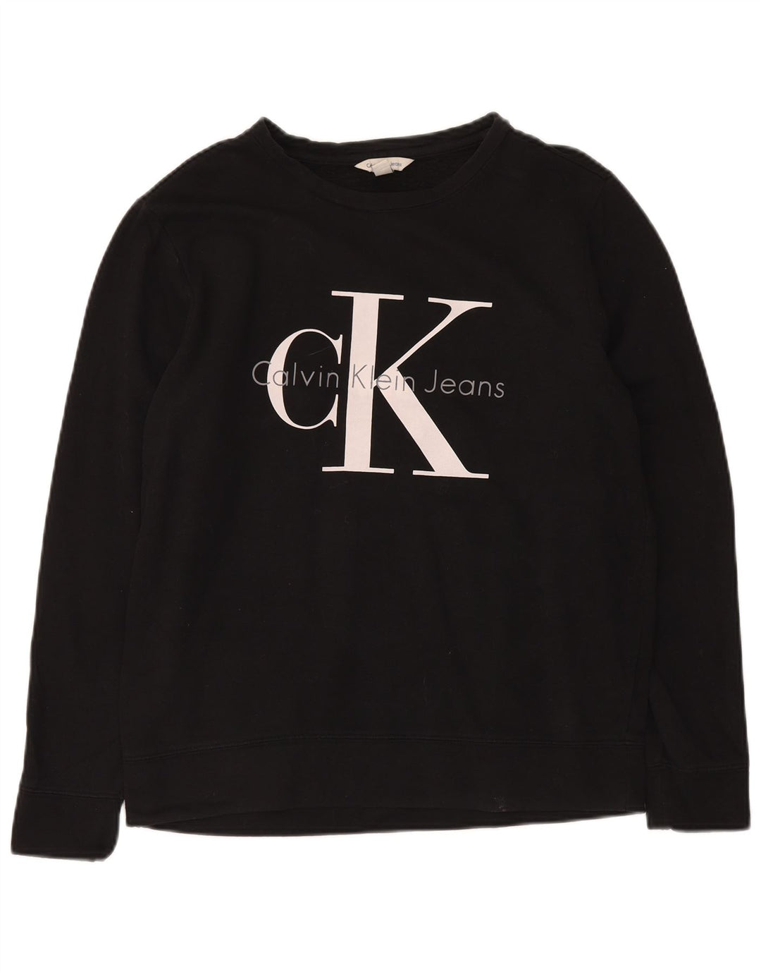 CALVIN KLEIN JEANS Sweat-shirt graphique pour homme Small Noir Coton