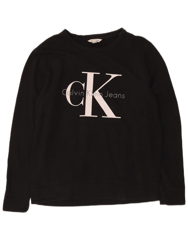 CALVIN KLEIN JEANS Sweat-shirt graphique pour homme Small Noir Coton