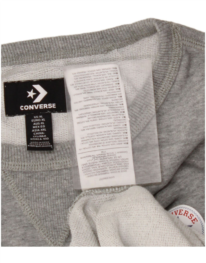 CONVERSE Sweat-shirt pour femme UK 18 XL Gris Coton